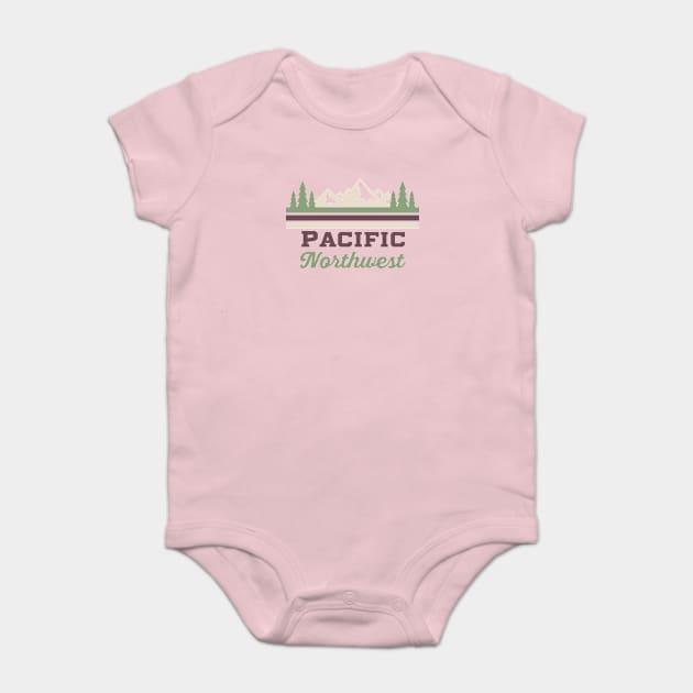 Pacific Northwest sleek design Baby Bodysuit by jpforrest